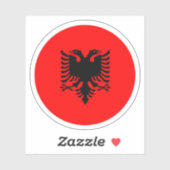 Albanië Vlag Ronde Sticker (Vel)
