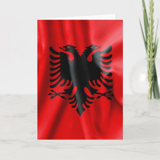 Albanië Vlag Wenskaart Kaart (Voorkant)