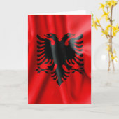 Albanië Vlag Wenskaart Kaart (Gele Bloem)