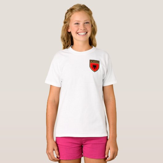 Albanië Vlagenschip T-Shirt (Voorkant volledig)