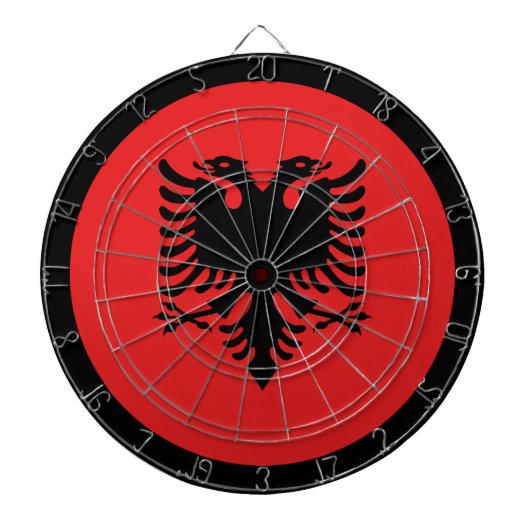 Albanië Vlaggendartboard en Albanees/spelboard Dartbord (Voorkant)