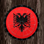 Albanië Vlaggendartboard en Albanees/spelboard Dartbord<br><div class="desc">Dartboard: Albanië & Albanese vlagdonkere plekken,  familiefoontjes - hou van mijn land,  zomerspelen,  vakantie,  vaders dag,  verjaardagsfeest,  universiteitsstudenten/sportfans</div>