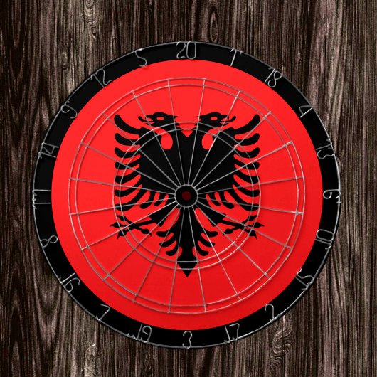 Albanië Vlaggendartboard en Albanees/spelboard Dartbord