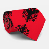 Albanië vlaggenpatroon stropdas (Opgerold)