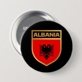 Albanië-vlaggenschip Ronde Button 7,6 Cm (Voorkant /achterkant)