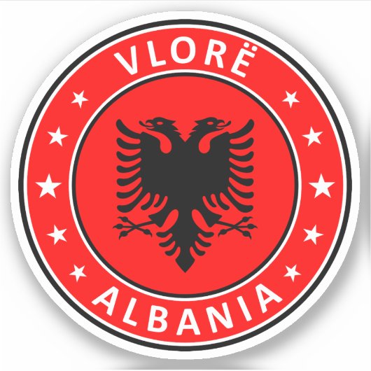 Albanië, Vlorë Sticker (Voorkant)