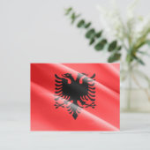 Albanië - Wave Albanian Flag - Briefkaart (Staand voorkant)