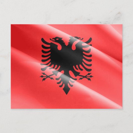 Albanië - Wave Albanian Flag - Briefkaart (Voorkant)