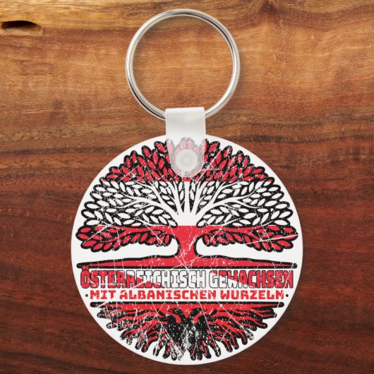 Albanisch Österreichisch Baum Sleutelhanger (Achterkant)