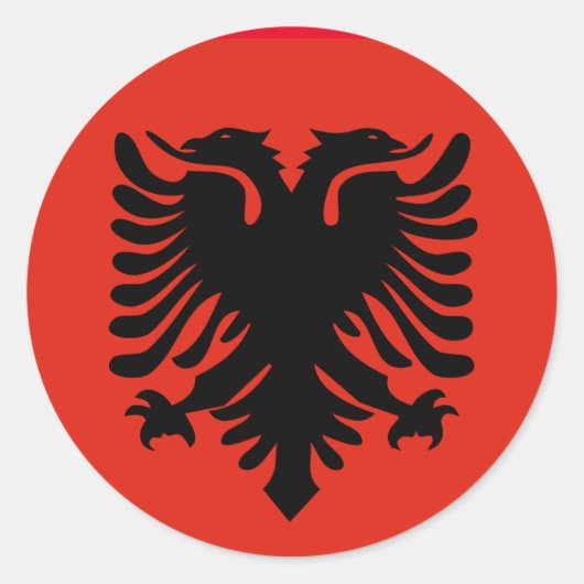 albanivlagstickers ronde sticker (Voorkant)