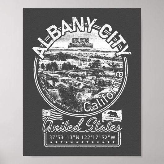 ALBANY CALIFORNIA  - STAD ALBANY CA POSTER (Voorkant)