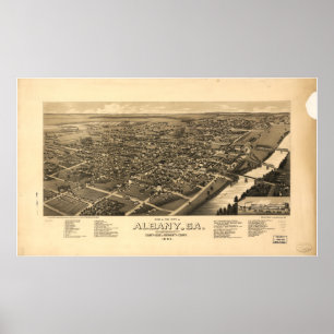 Albany Georgia 1885 Panorama Map Poster