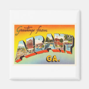 Albany Georgia GA Old Vintage Travel Briefkaart- Magneet