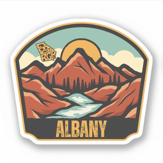 Albany, Georgia Sticker (Voorkant)