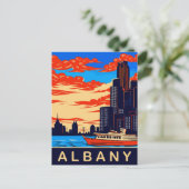 Albany, Hudson River, NY, Reizen Briefkaart (Staand voorkant)