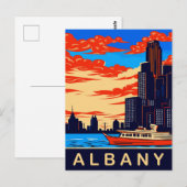 Albany, Hudsonrivier, NY, Reizen Briefkaart (Voorkant / Achterkant)