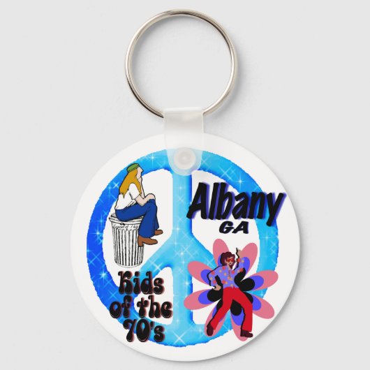 Albany Kinderen van de 70's sleutelhanger blauw (Voorkant)