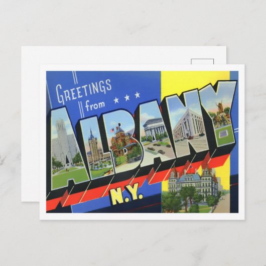 Albany, New York  Big Letters Briefkaart (Voorkant / Achterkant)