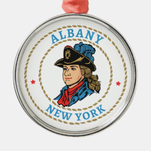Albany New York Colonial Metalen Ornament