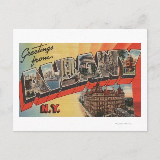 Albany, New York - grote letterscènes 2 Briefkaart (Voorkant)