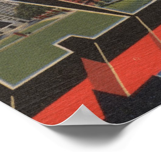 Albany, New York - grote letterscènes Poster (Hoek)