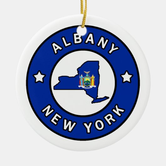 Albany New York Keramisch Ornament (Voorkant)