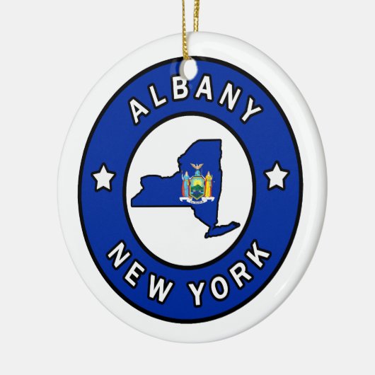 Albany New York Keramisch Ornament (Links)