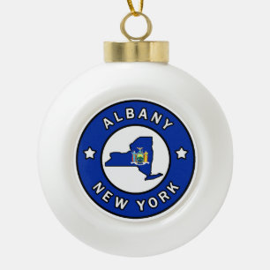 Albany New York Keramische Bal Ornament