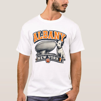 Albany New York Nipper-hond Landmark Retro Design T-shirt