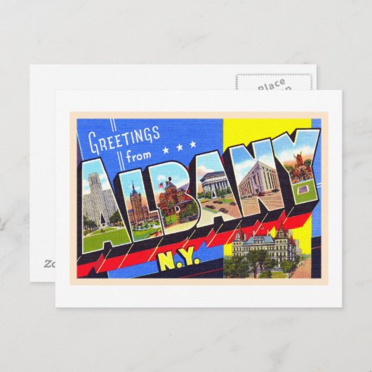 Albany New York NY groot Briefkaart (Voorkant / Achterkant)