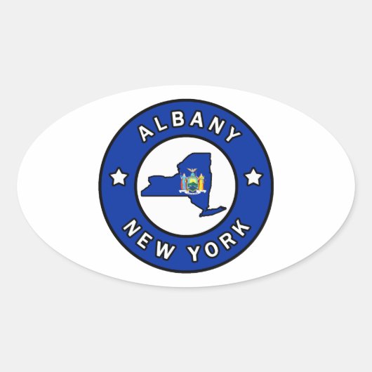 Albany New York Ovale Sticker (Voorkant)
