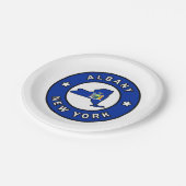 Albany New York Papieren Bordje (Gekanteld)