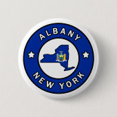 Albany New York Ronde Button 5,7 Cm (Voorkant)