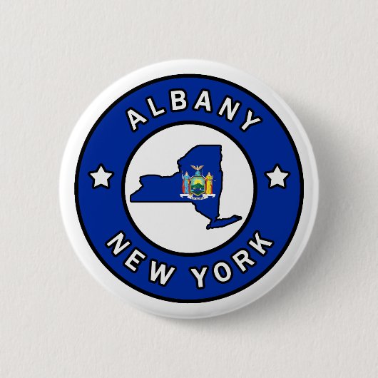 Albany New York Ronde Button 5,7 Cm (Voorkant)