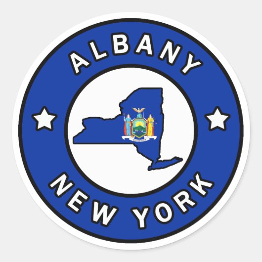 Albany New York Ronde Sticker (Voorkant)
