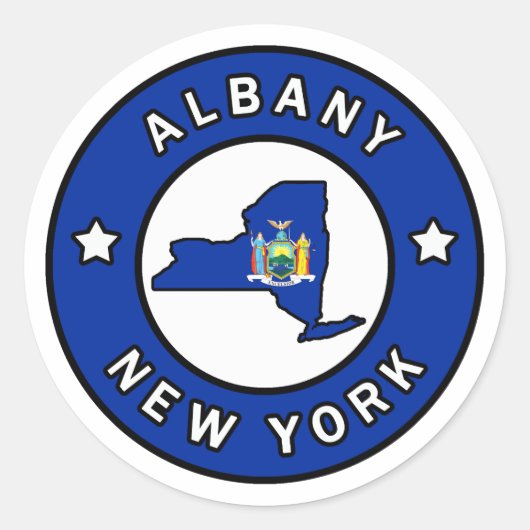 Albany New York Ronde Sticker (Voorkant)
