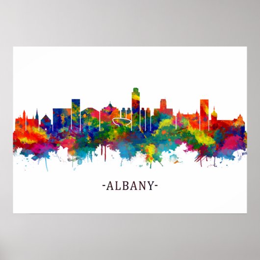 Albany New York Skyline Poster (Voorkant)