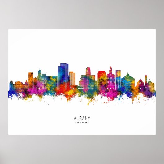 Albany New York Skyline Poster (Voorkant)