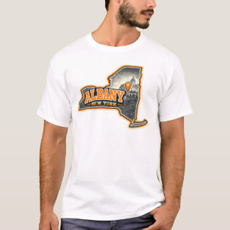 Albany New York State Overzichtskaart Labelontwerp T-shirt