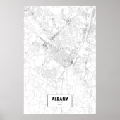 Albany, New York (zwart op wit) Poster (Voorkant)