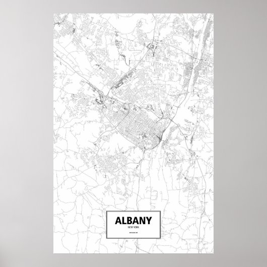 Albany, New York (zwart op wit) Poster (Voorkant)