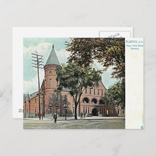 albany ny armory state armory briefkaart (Voorkant / Achterkant)