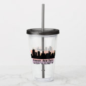 Albany NY City Skyline Acryl Drinkbeker (Voorkant)