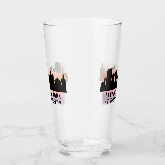 Albany NY City Skyline Beer Glas (Rechts)