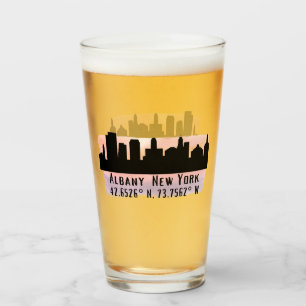 Albany NY City Skyline Beer Glas