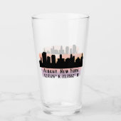 Albany NY City Skyline Beer Glas (Voorkant)