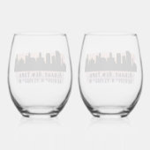 Albany NY City Skyline Beer Wijnglas Zonder Voet (Achterkant)