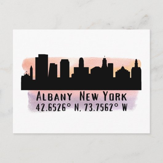 Albany NY City Skyline Briefkaart (Voorkant)