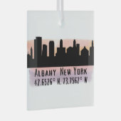 Albany NY City Skyline Glas Ornament (Voorkant Rechts)