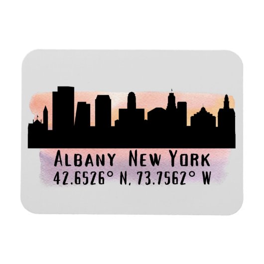 Albany NY City Skyline Magneet (Horizontaal)